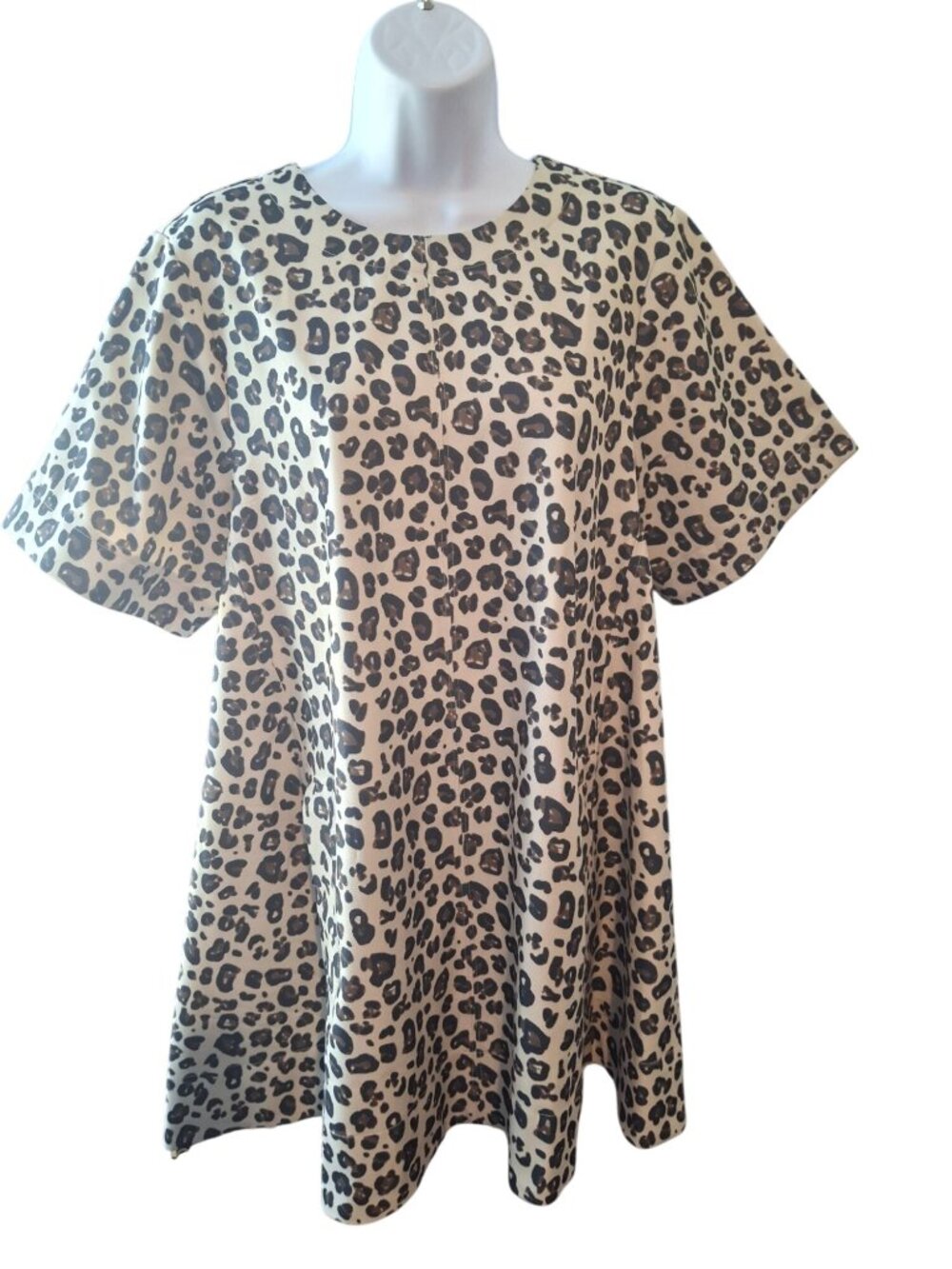 Glam Leopard Print Romper Womens S Short Sleeve Animal Print Mob Wife Safari Chi